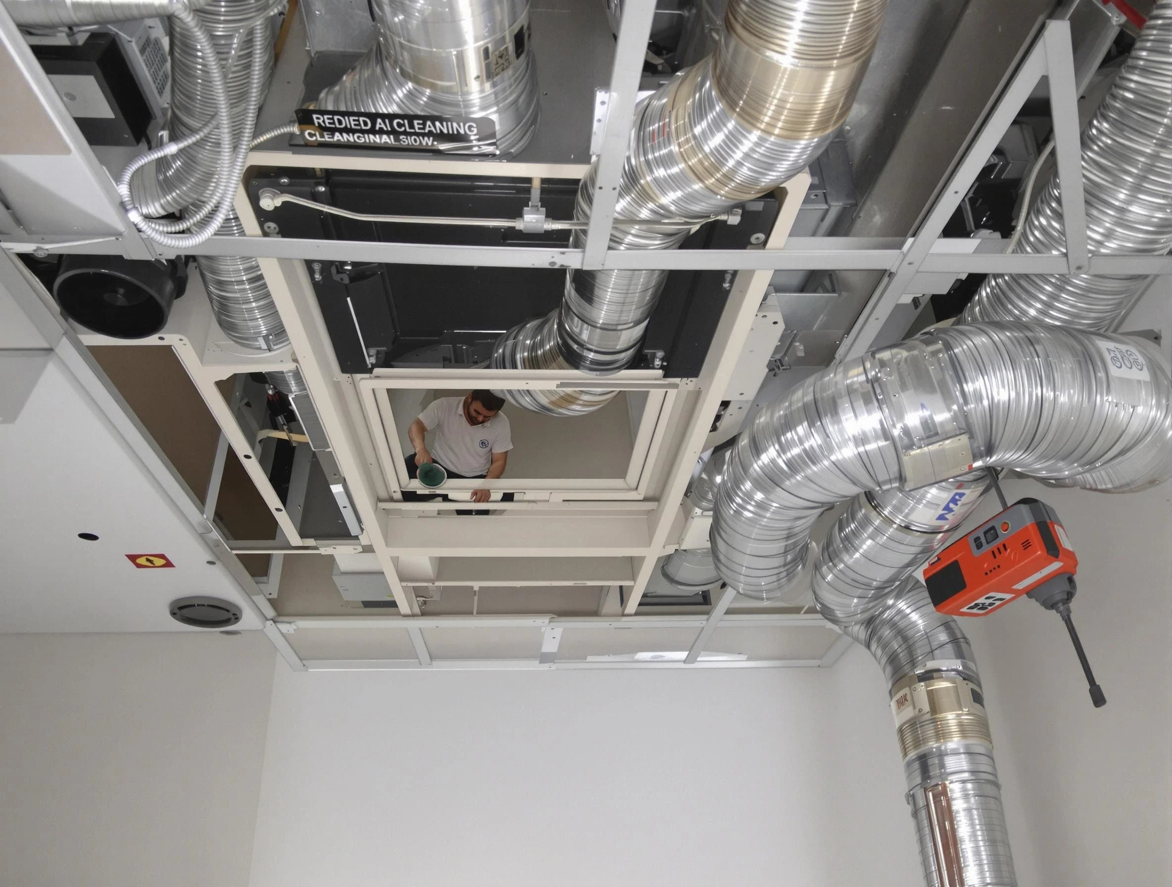 Brook Highland Air Duct Cleaning technician performing detailed central duct system cleaning in Brook Highland