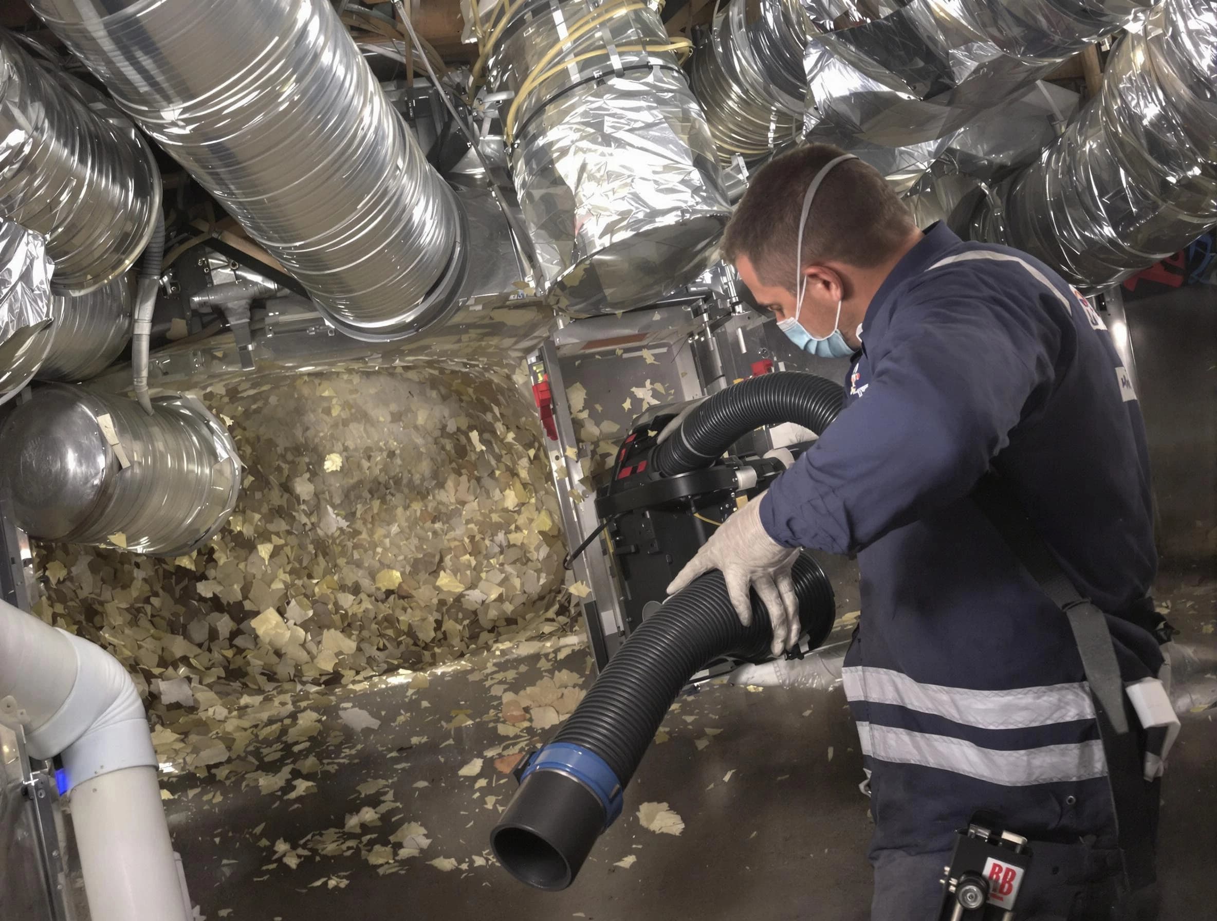 Brook Highland Air Duct Cleaning specialist operating negative pressure cleaning equipment for thorough duct maintenance in Brook Highland
