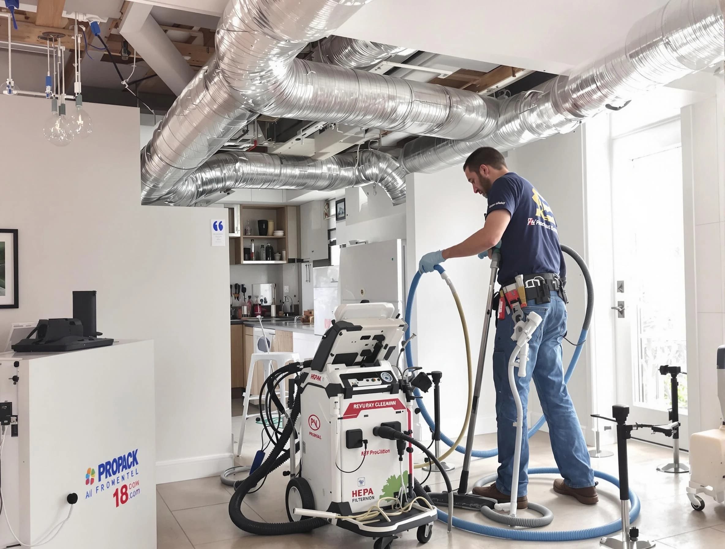 Brook Highland Air Duct Cleaning technician performing advanced pure duct cleaning with specialized equipment in Brook Highland