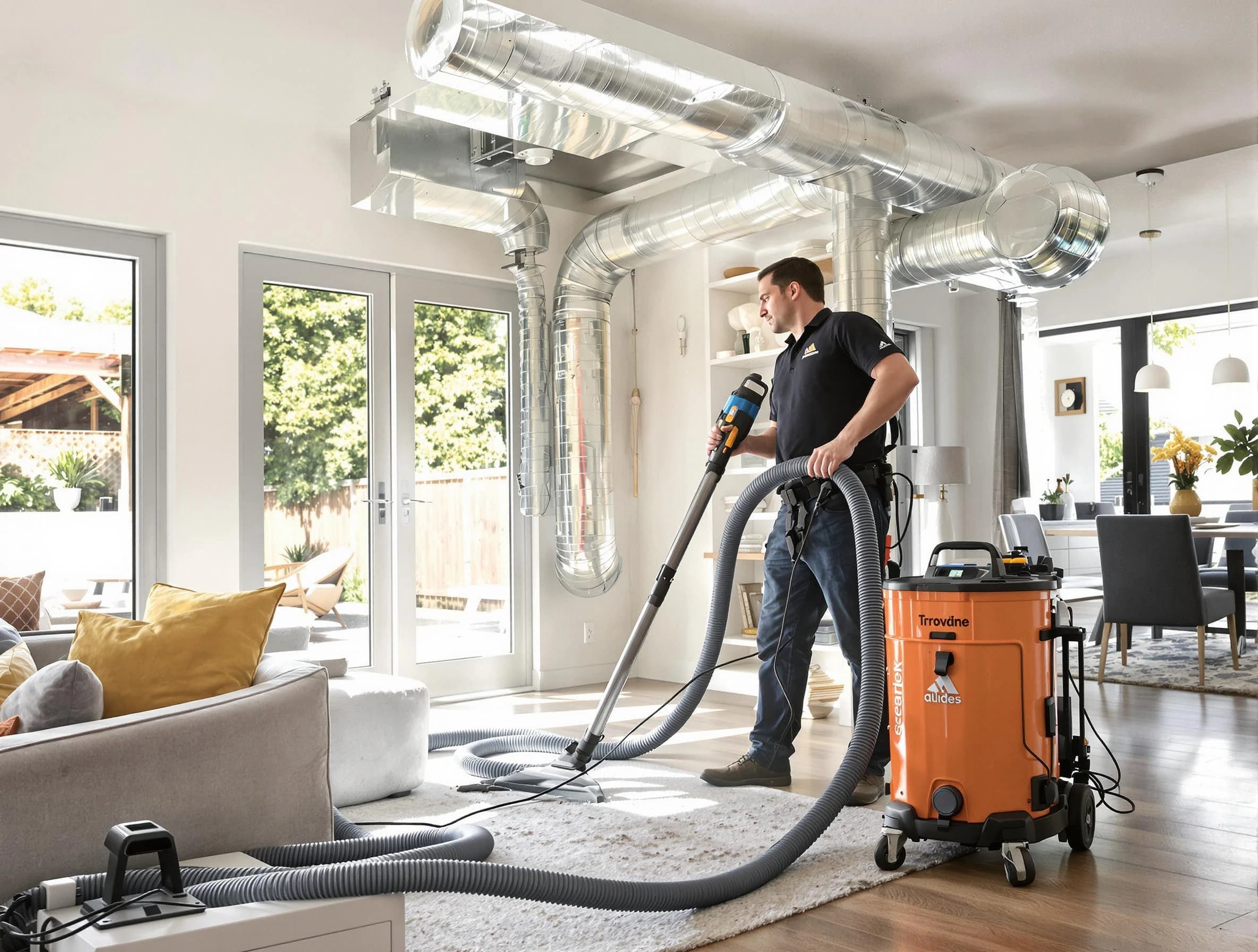 Brook Highland Air Duct Cleaning specialist performing thorough residential duct cleaning using advanced equipment in Brook Highland
