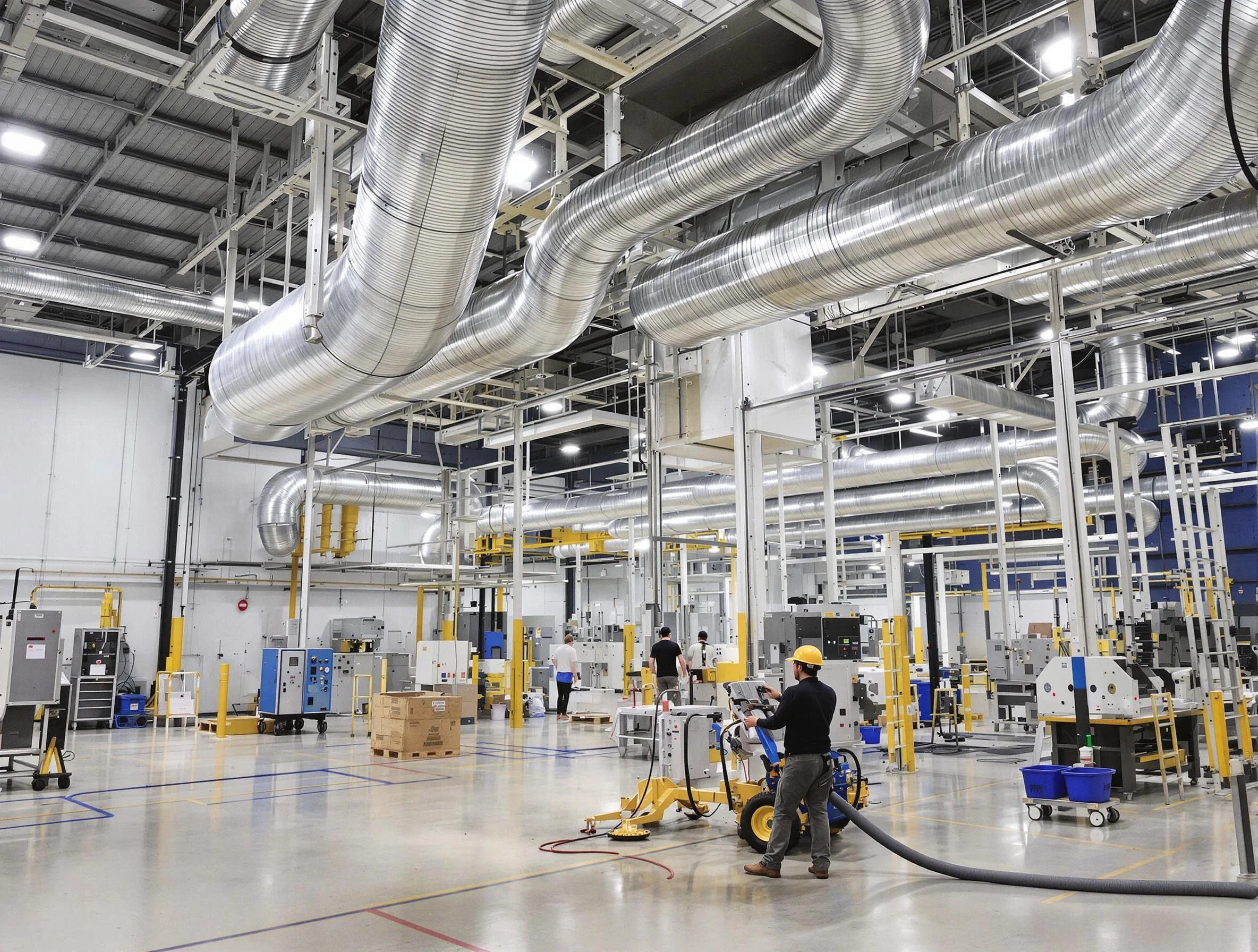 Brook Highland Air Duct Cleaning team performing comprehensive industrial duct cleaning at a large facility in Brook Highland