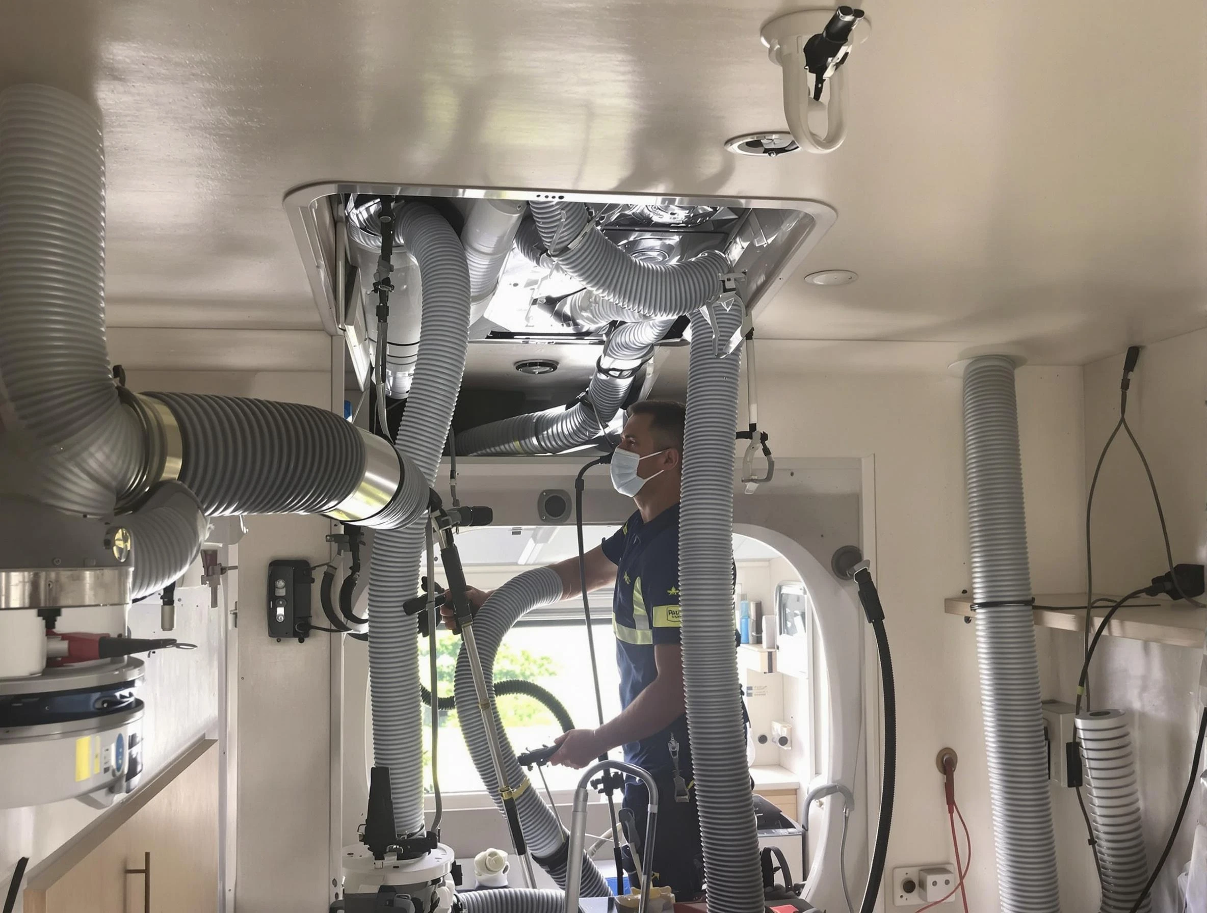 Brook Highland Air Duct Cleaning specialist performing precise mobile home duct cleaning in Brook Highland