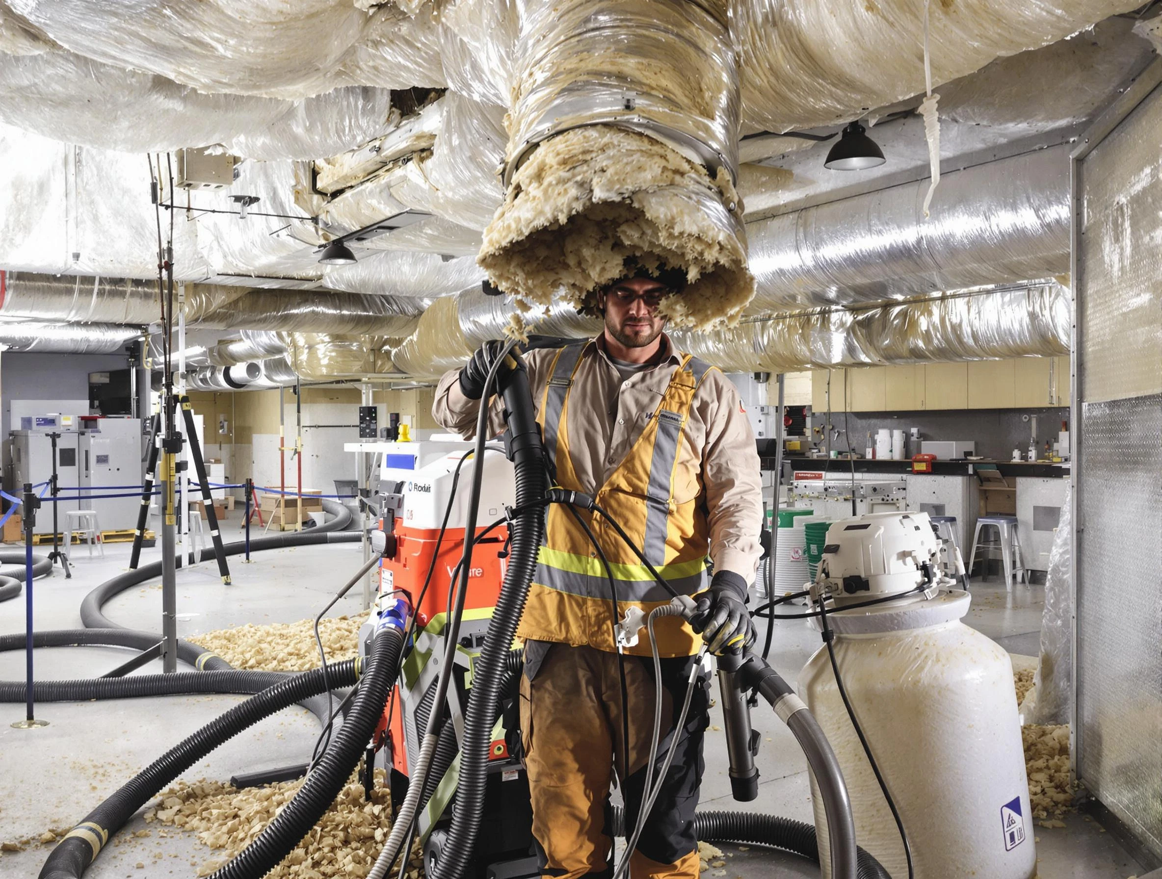 Professional vacuum insulation removal by Brook Highland Air Duct Cleaning expert in Brook Highland